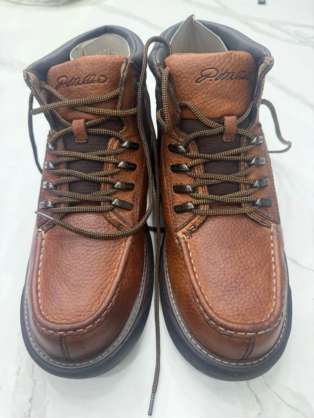 P. Miller Men's Brown Leather Boots. vintage